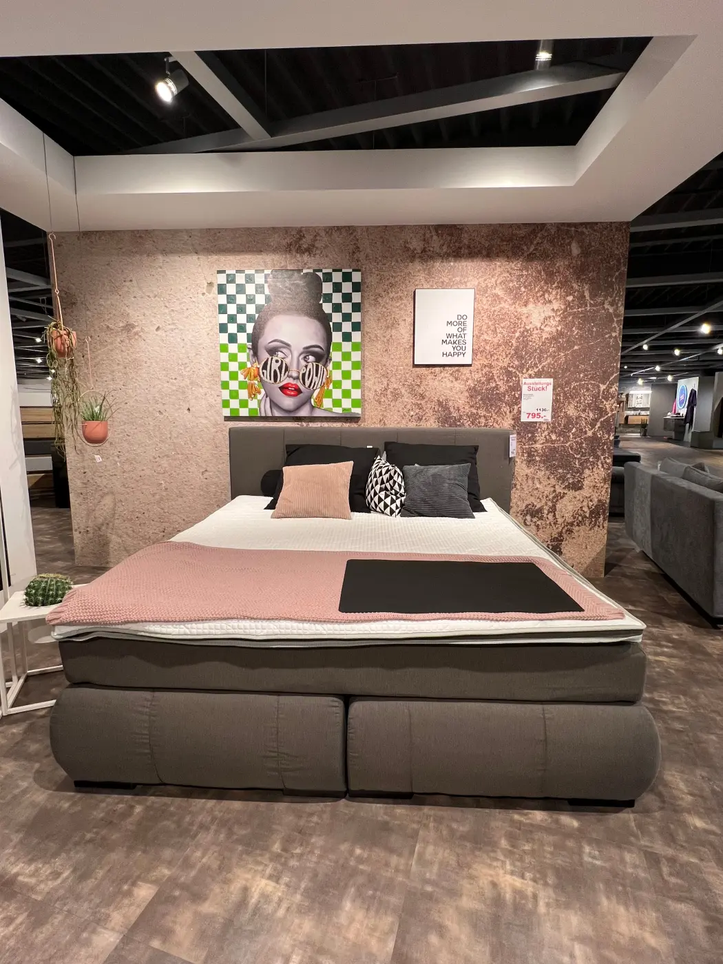 sun garden Boxspringbett BX 1180 grau/braun LF 180x200 cm