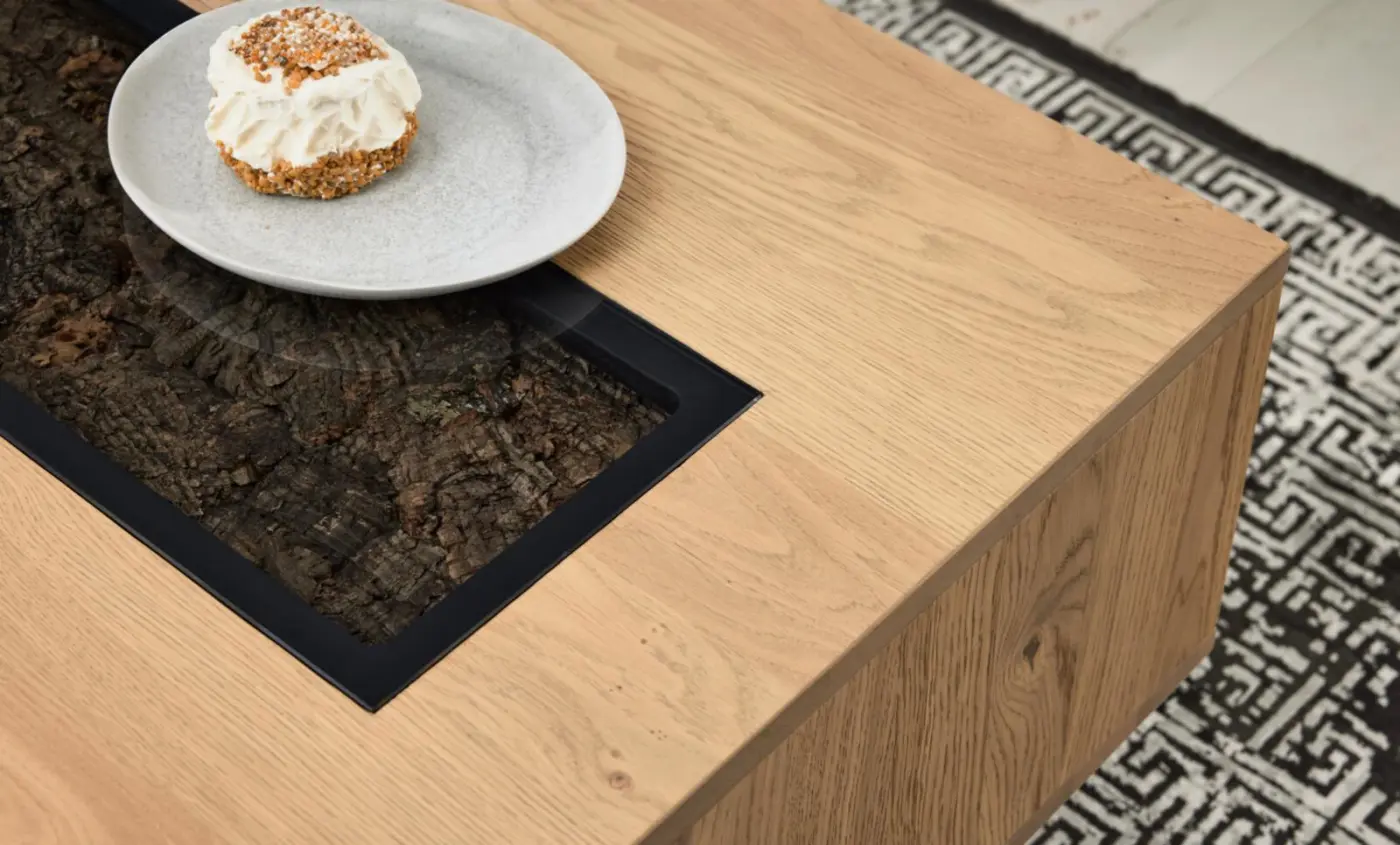 Interliving Couchtisch Serie IL 2021 Wildeiche massiv/Glas anthrazit ca. 115 x 46 x 65cm Interliving Couchtisch Serie IL 2021 Wildeiche massiv/Glas anthrazit ca. 115 x 46 x 65cm
