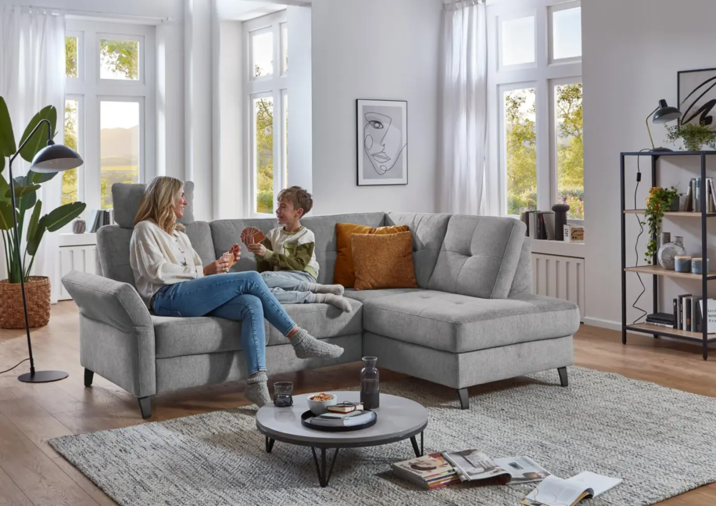 Sit & More  Armlehnoptik Varese VME ORLEAN / Orlean grau 8202