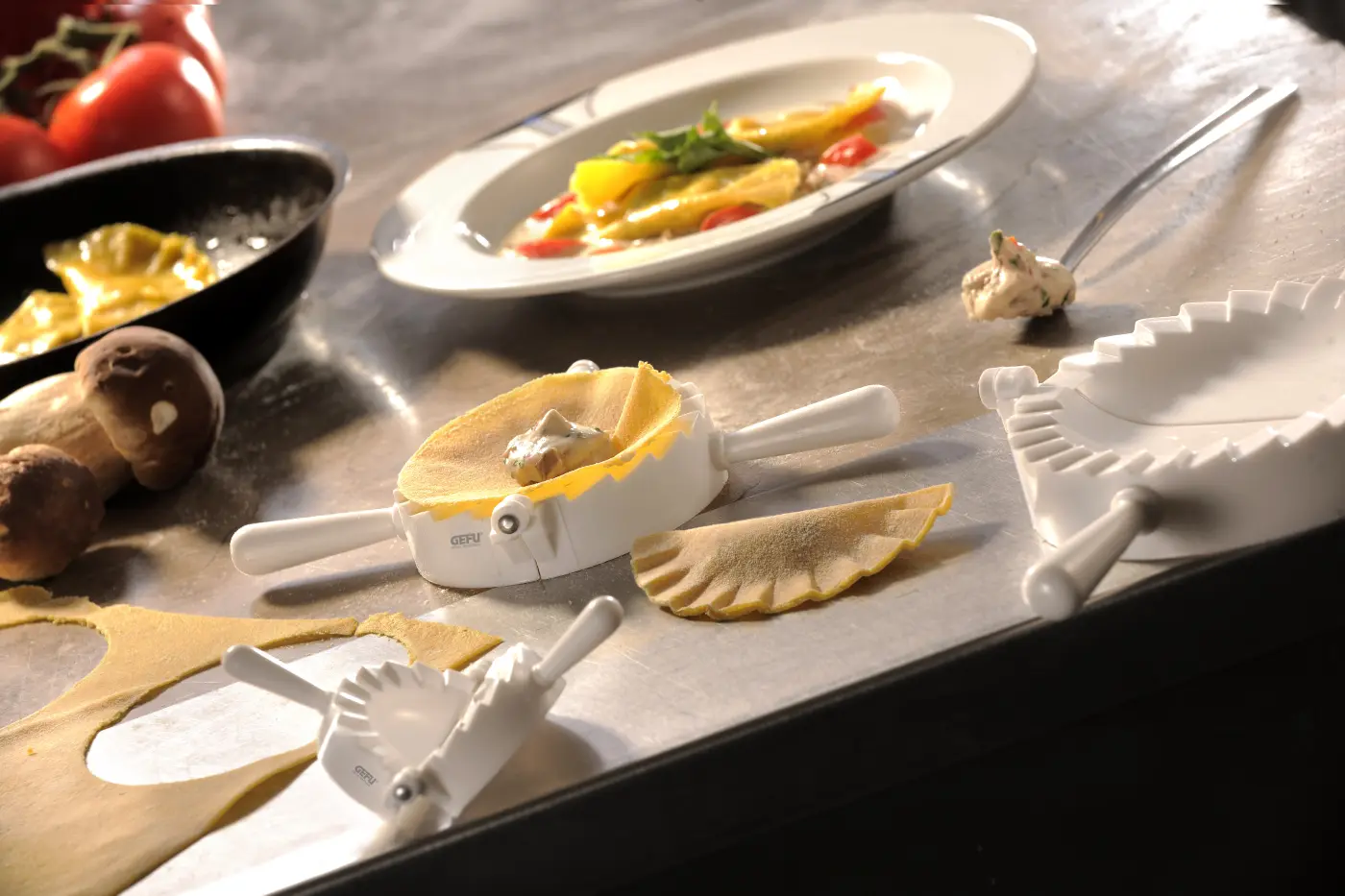 GEFU Ravioli-/Maultaschenformer VERONA  3tlg. weiß Kunststoff