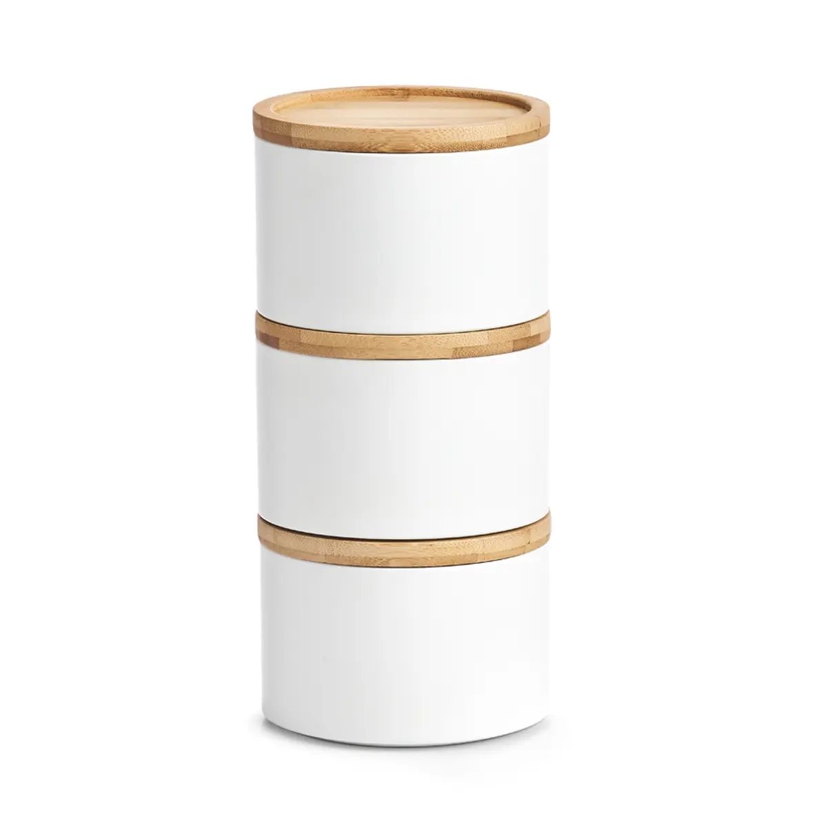 Zeller Vorratsdose Metall/Bamboo weiß