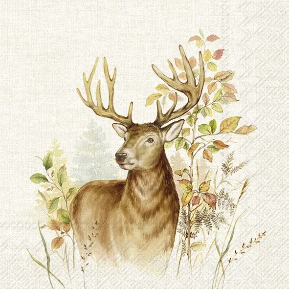 Ihr Lunch-Servietten HUNTED DEER cream 33X33 cm