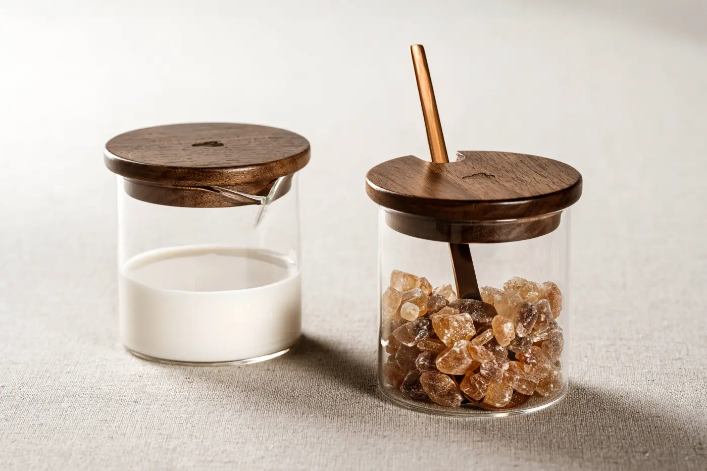 Leonardo Milchgießer & Zuckerdose NOVO LEGNO Materialmix mehrfarbig 8,7 cm 160 ml