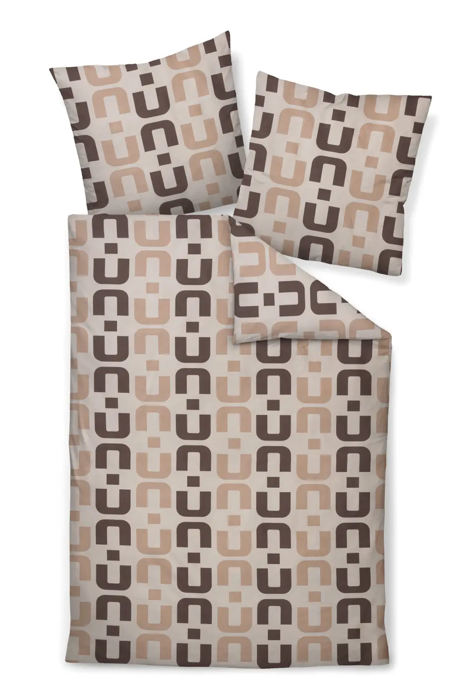 Janine Garnitur Mako-Satin  beige sand 135x200,80x80 cm