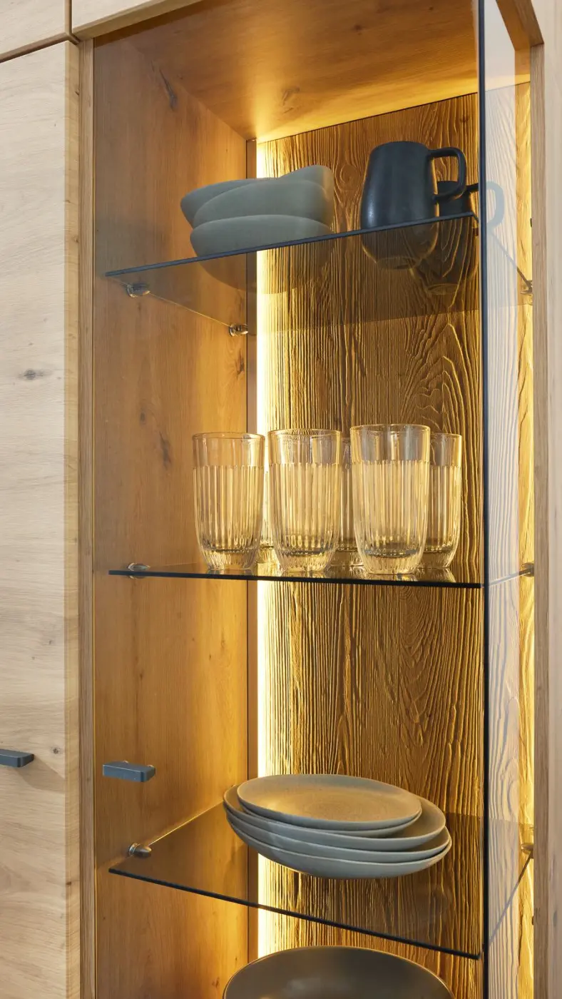 Interliving  Wohnkombi mit Zubehör Serie 2110 Alteiche  ca. 330 x 216 x 40-45cm