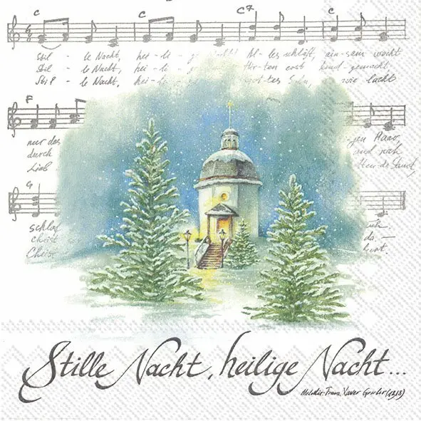 Ihr Lunch-Servietten STILLE NACHT, HEILIGE NACHT 33X33 cm