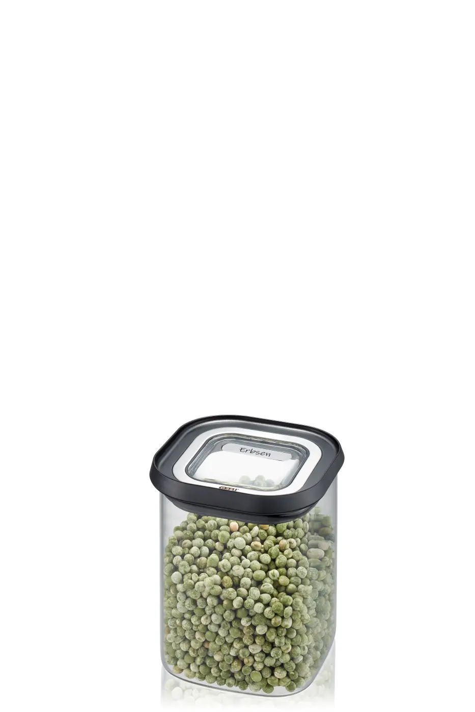 GEFU Vorratsdose PANTRY  900 ml schwarz/silber Borosilikatglas|Kunststoff|Kunststoff