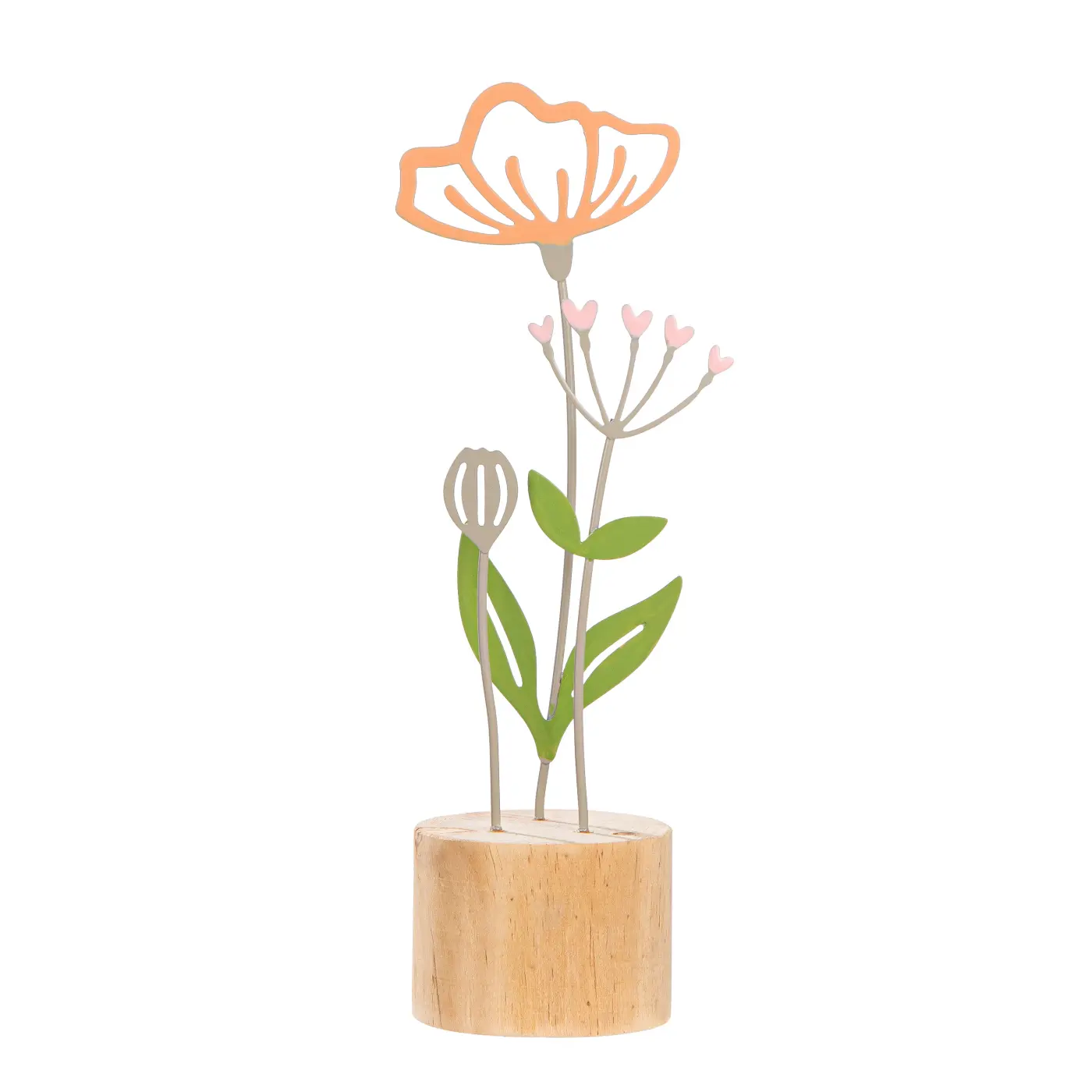 Gilde Standrelief Blume mehrfarbig 21 cm Metall