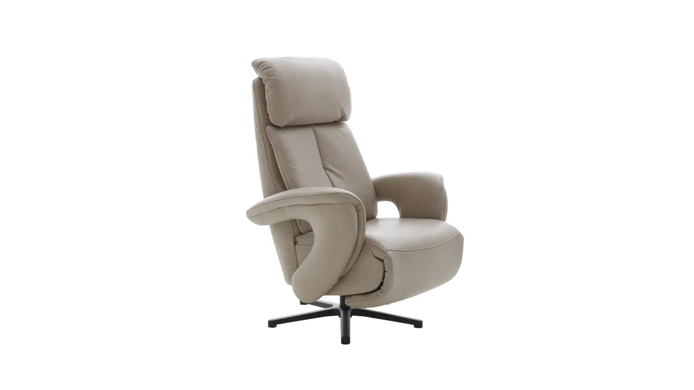Hukla  Relaxsessel Serie  CM-HU1157 Leder elfenbein  Körperdruck/Gasdruckfeder
