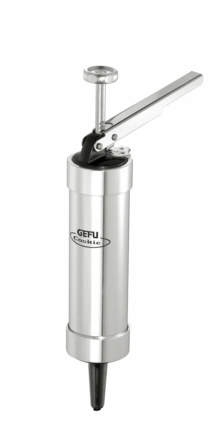 GEFU Set: Backpresse COOKIE + Backmatte aus Silikon schwarz/silber Aluminium|Metall|Kunststoff