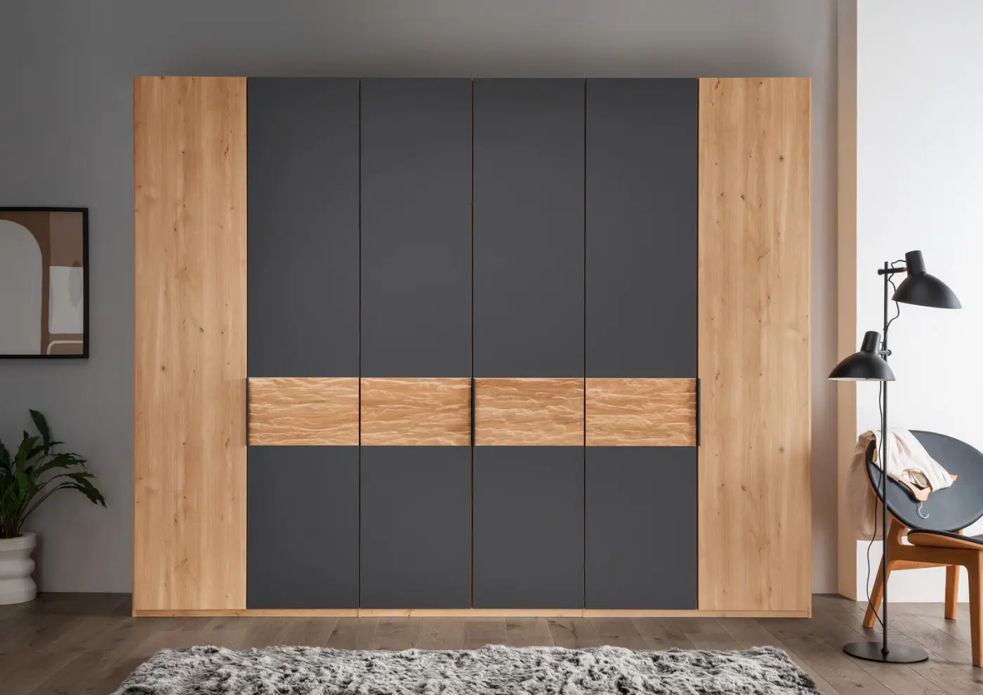 Wiemann  Drehtürenschrank Cadiz Eiche Bianco NB B/H/T 300 x 216 x 58cm