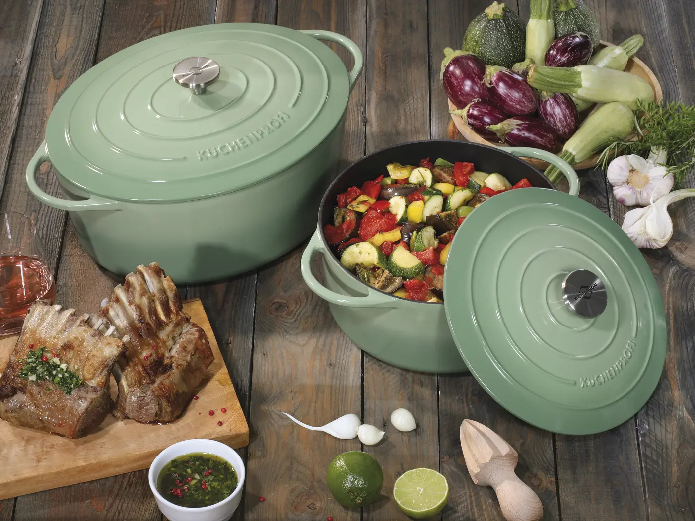 Küchenprofi PROVENCE - Bratentopf rund, 26 cm jade