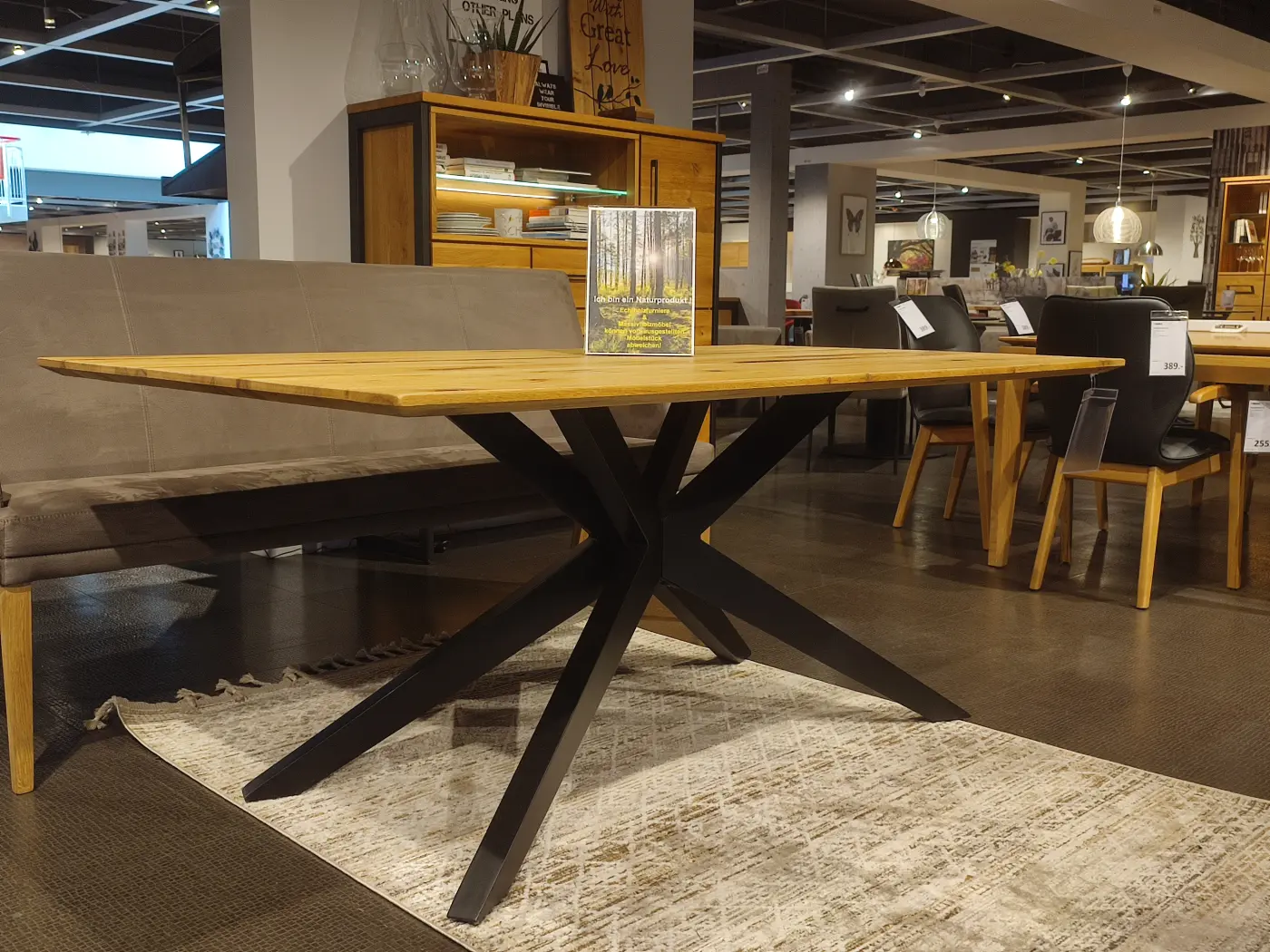 Niehoff  Design-Tisch Windhoek Balkeneiche natur, strukturgehobelt ca. 180 x 100 cm