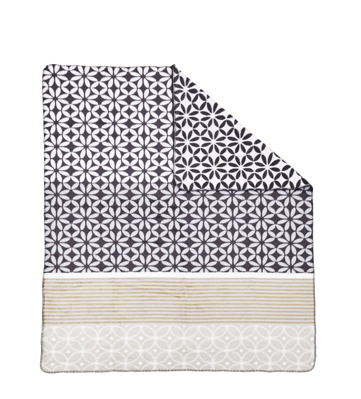 Done. Wohndecke Blossom Anthracite/Beige 150x200cm