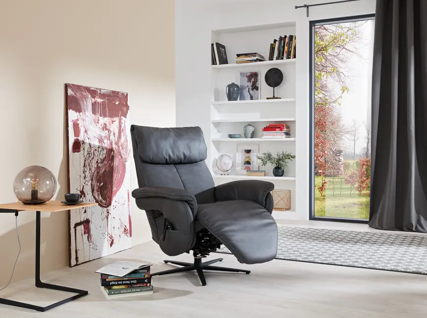 Himolla  Easy Swing Serie 7446 Leder beige/braun 2 motorisch 