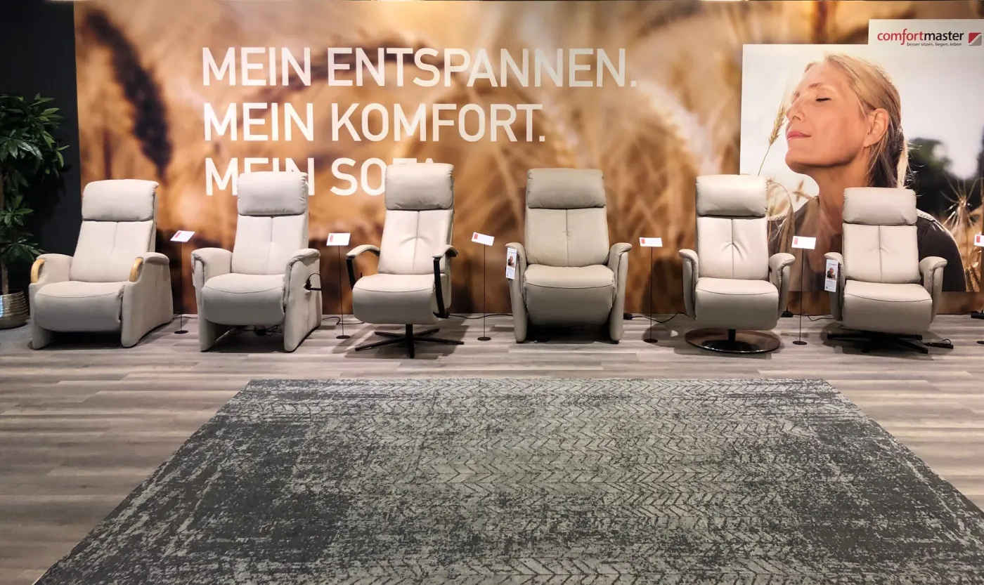 Hukla Relaxsessel Serie  CM-HU1157 Leder elfenbein Körperdruck/Gasdruckfeder