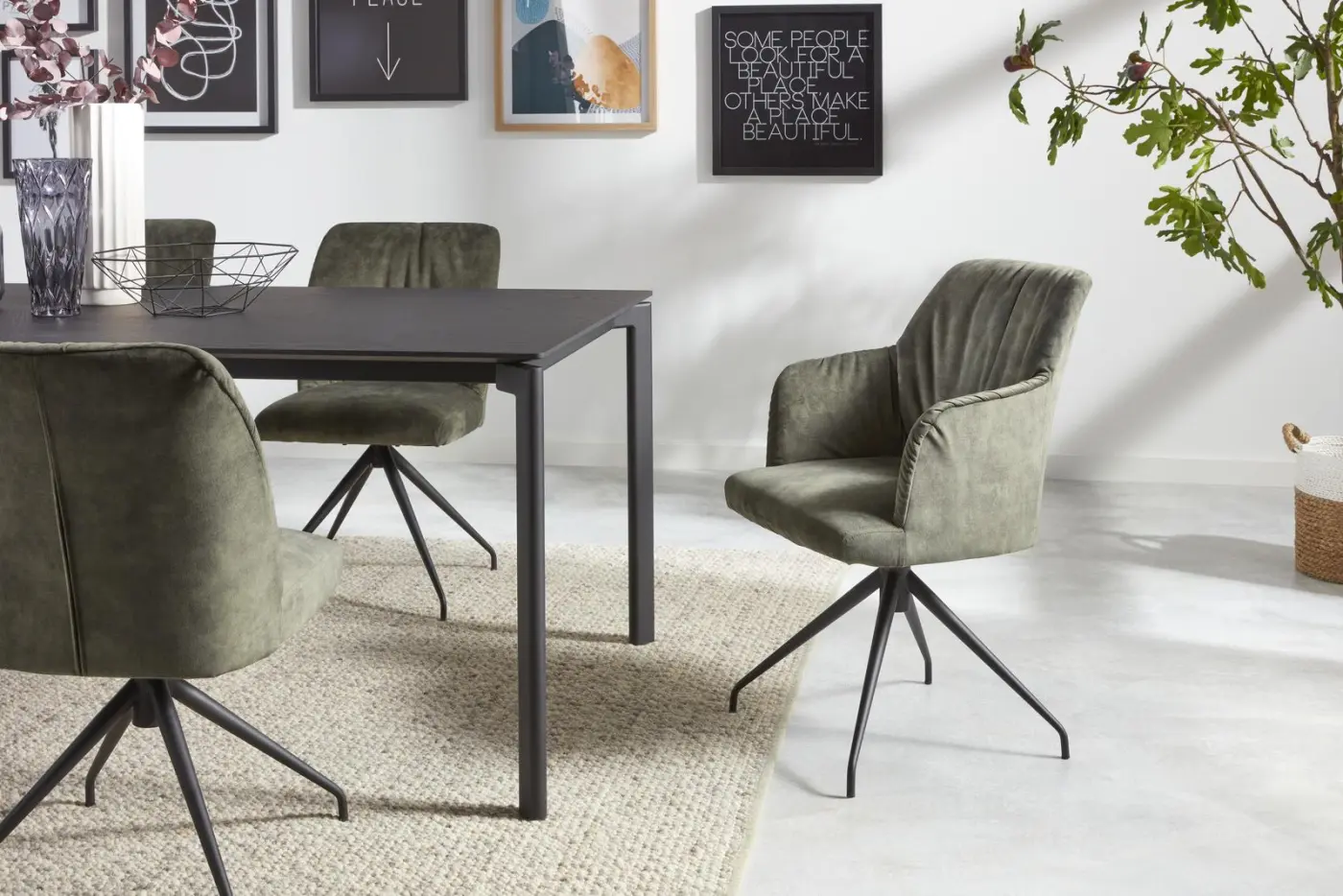Interliving  Armlehnenstuhl drehbar Serie 5110 Genova, Grün