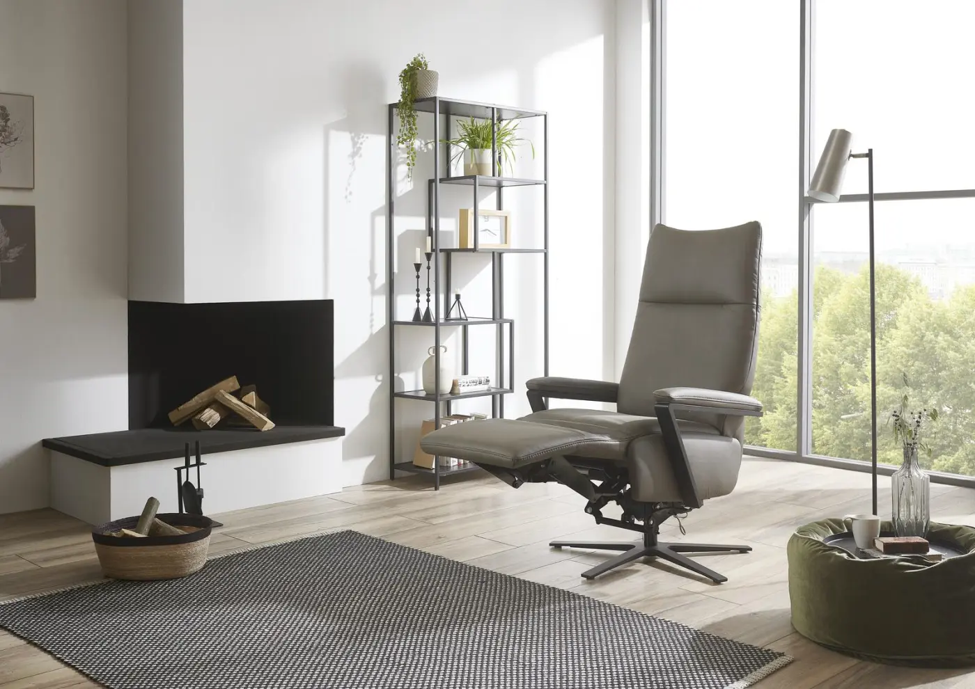 Polsteria  Drehsessel Relaxa Feeling Design Lazyline Leder  Evita grey 