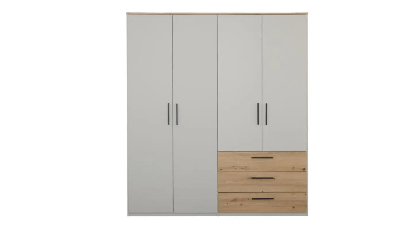 Interliving Kleiderschrank Serie 1702 Artisan Eiche / Sandgrau  ca. 186 x 211 x 61,3cm(Interliving  Kleiderschrank SerieInterliving-1702 Artisan Eiche / Sandgrau)