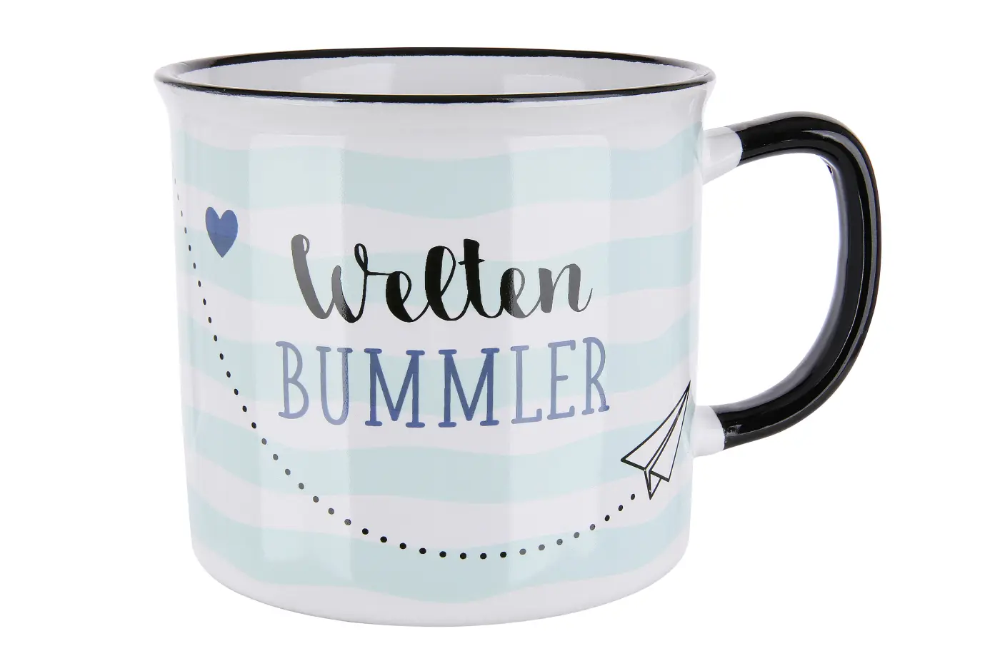 Gilde  Keramik Tasse Weltenbummler Blau