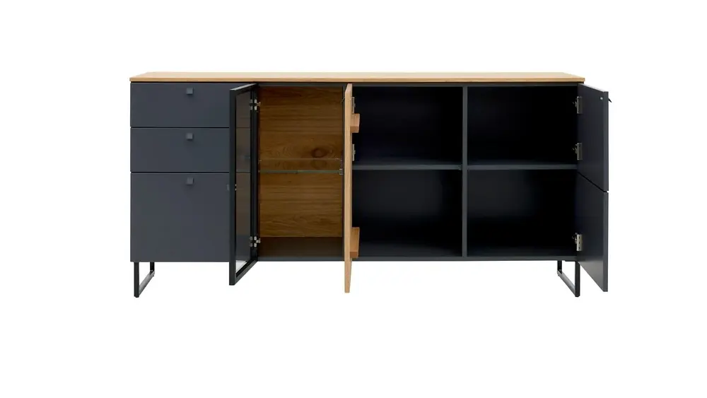 Interliving Sideboard Serie 5605 quarzgrau/Charaktereiche ca. 183 x 87 x 42cm Interliving Sideboard Serie 5605 quarzgrau/Charaktereiche ca. 183 x 87 x 42cm