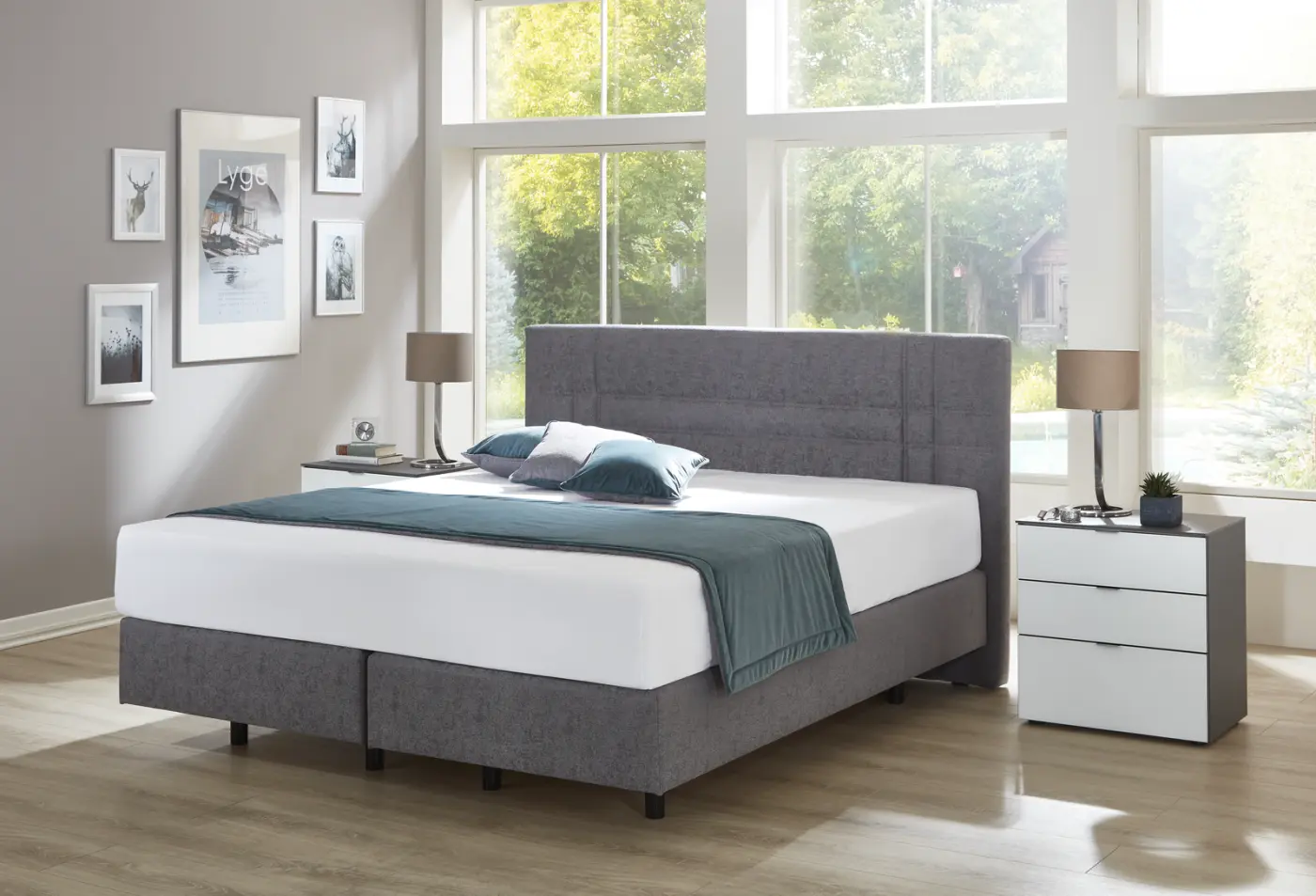 Frankenstolz  Boxspringbett BXB Express dunkelgrau LF 180 x 200 cm