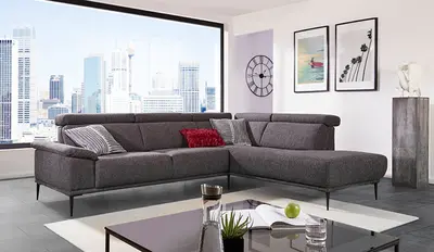 Dietsch  Eckkombination 153 - Moon dunkelgrau ca. 225 x 175 cm