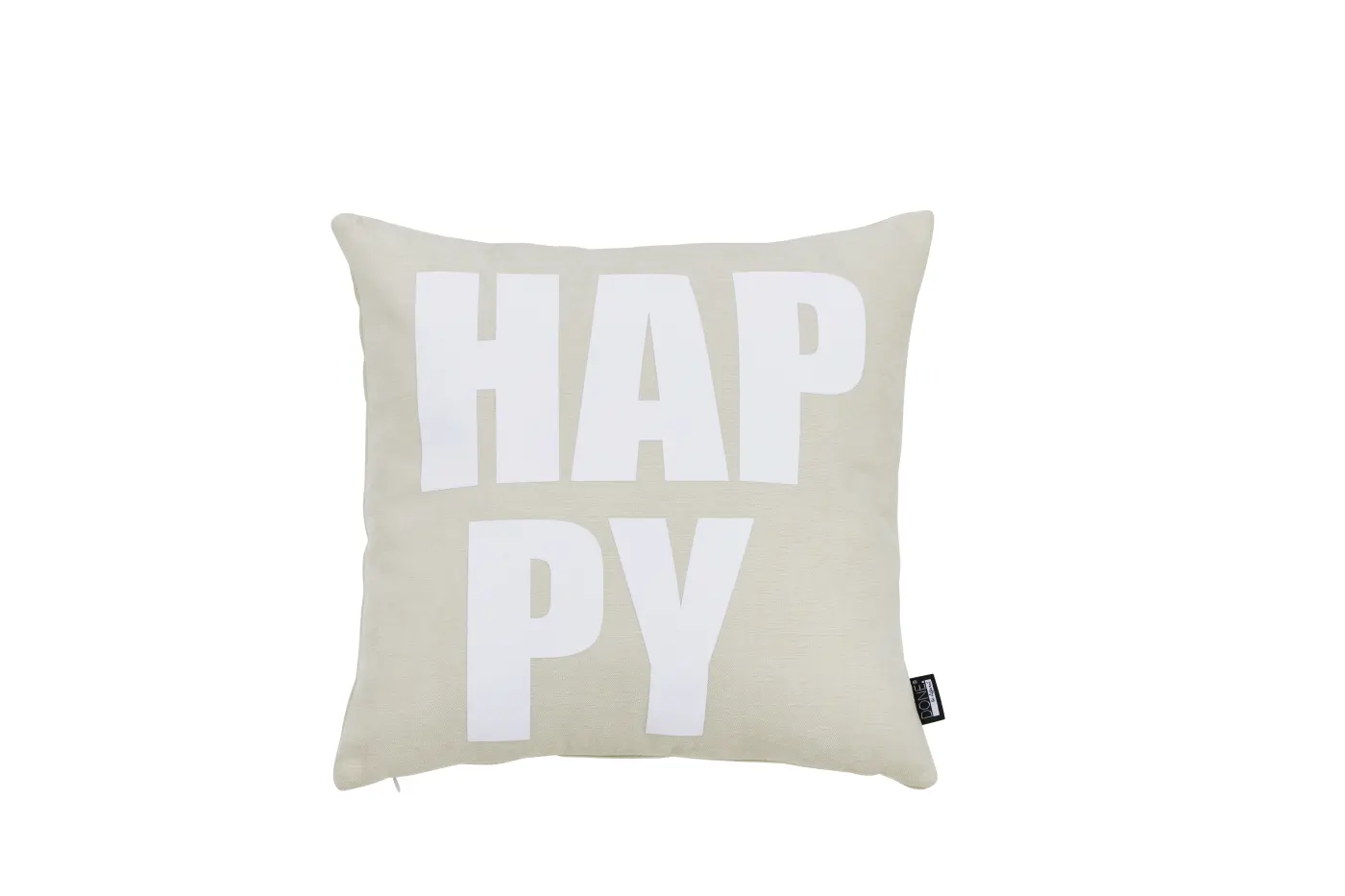 Done. Kissenhülle HAPPY 45x45cm Beige/White