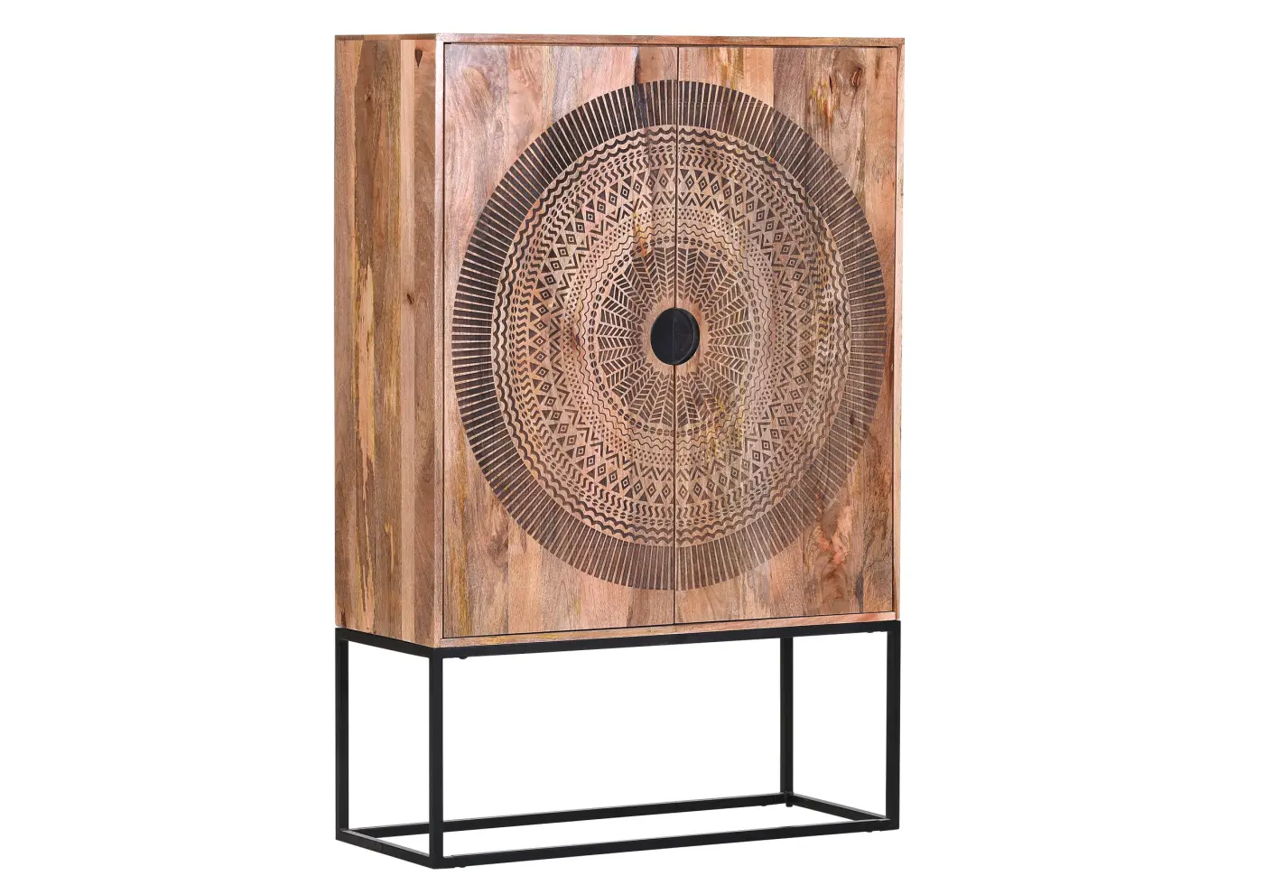 Gutmann  Highboard Santa Cruz Mango natur / Metall schwarz
