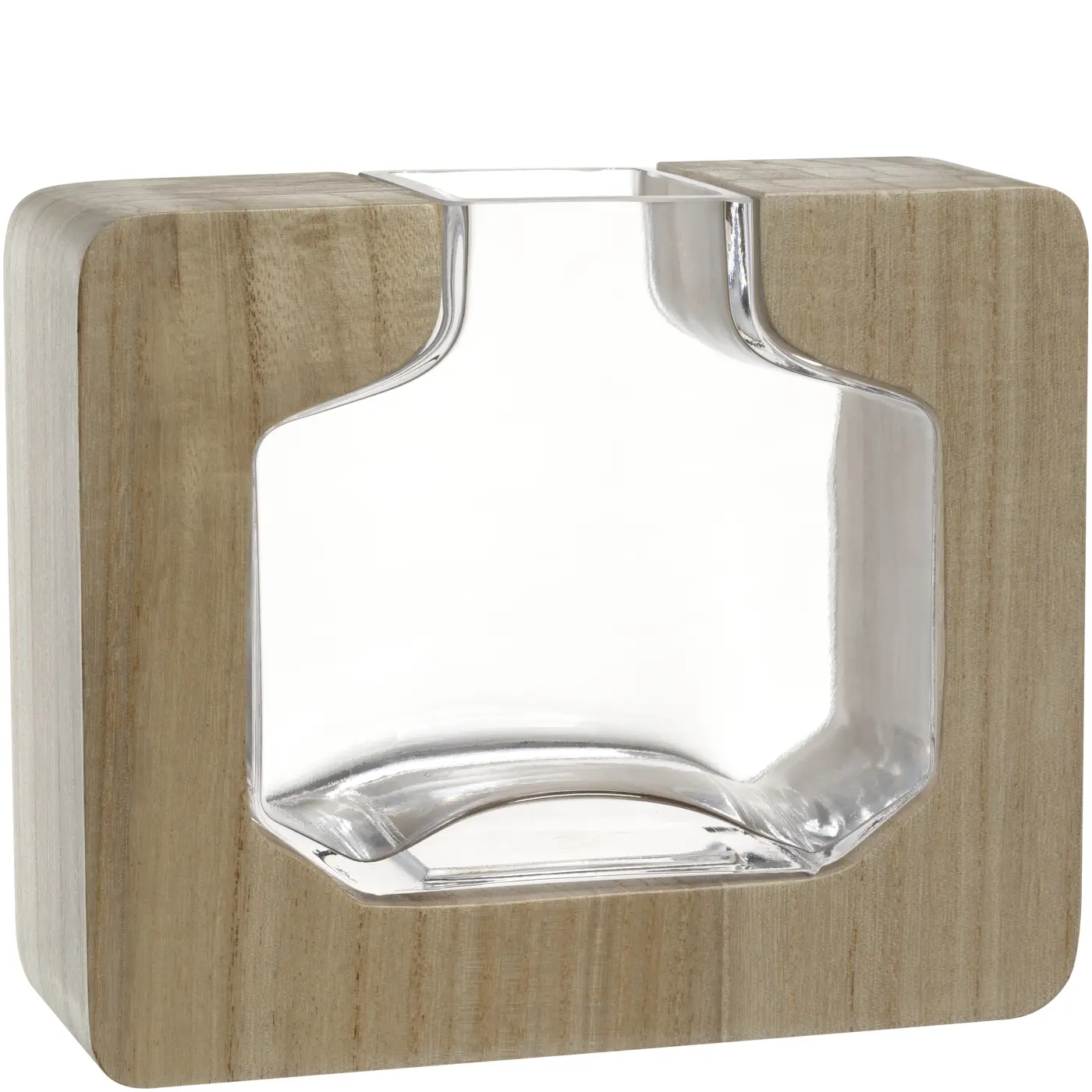 Leonardo Holz/Glasvase 18 cm hoch