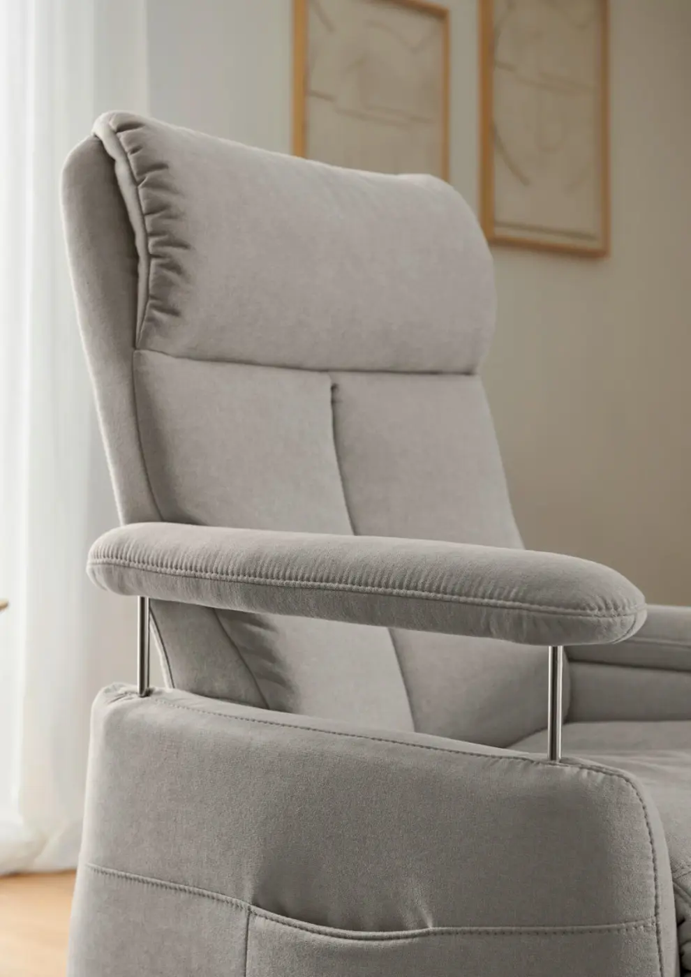 Polsteria Fernsehsessel Timeless 1.0 Comfort RelaXX manuell hellgrau