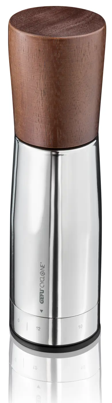 GEFU Gewürzmühle SPICE-GRIND schwarz/braun/silber hochwertiger Edelstahl|Akazienholz|Kunststoff