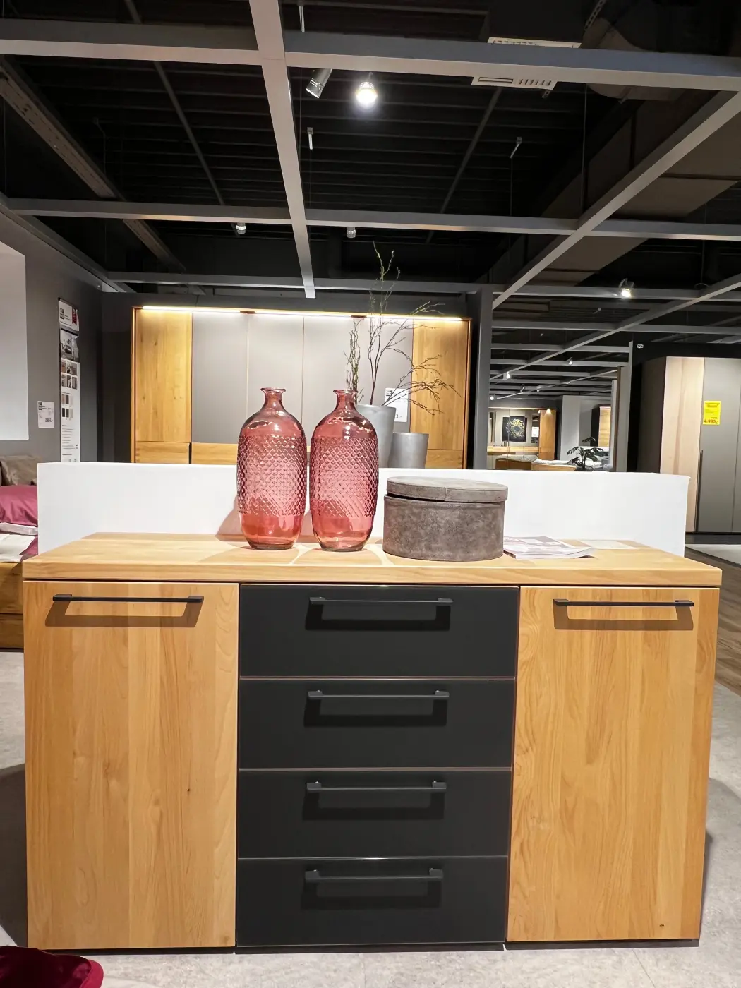 Interliving Kombi-Kommode Erle massiv  154,4 x 86,8 x 44,2cm