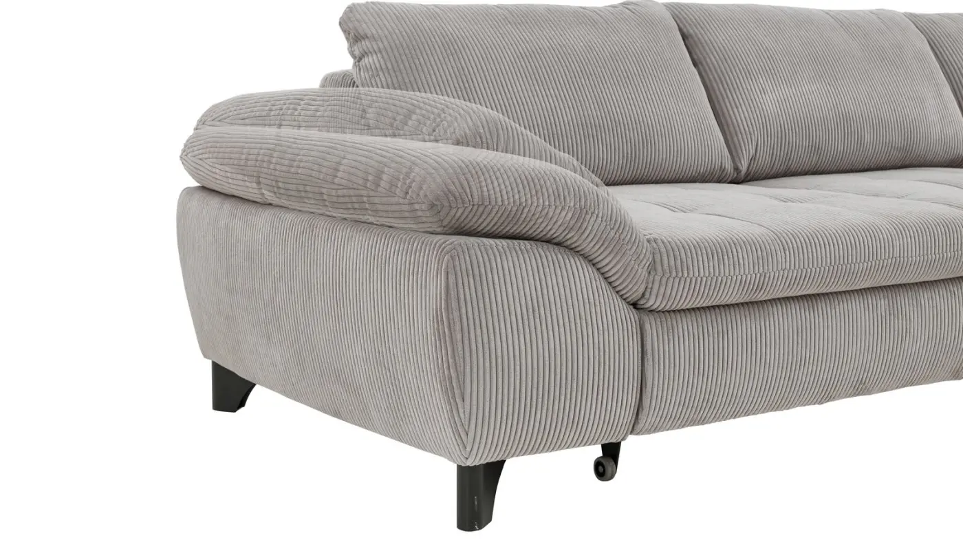 Megapol Wohnlandschaft VS-MP1028 Cord grau ca. 306 x 197 cm