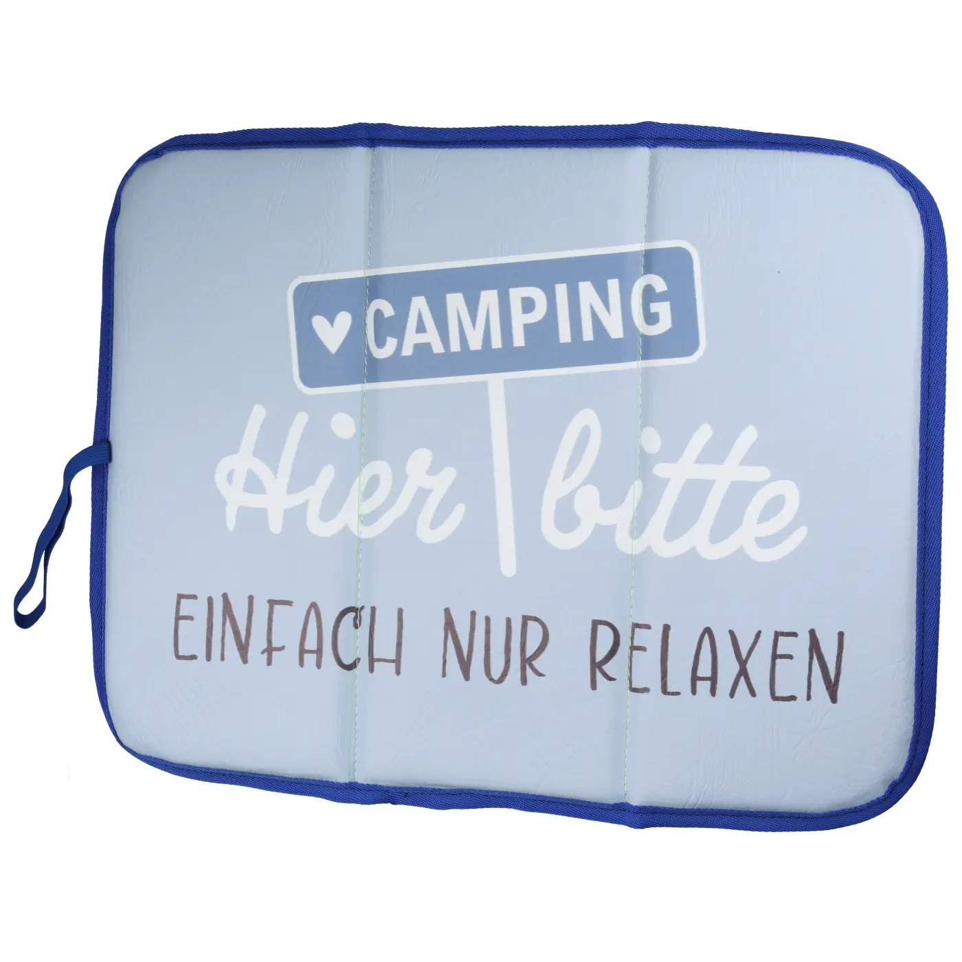 Gilde Handwerk Sitzkissen Camperglück Kunststoff blau 1 cm