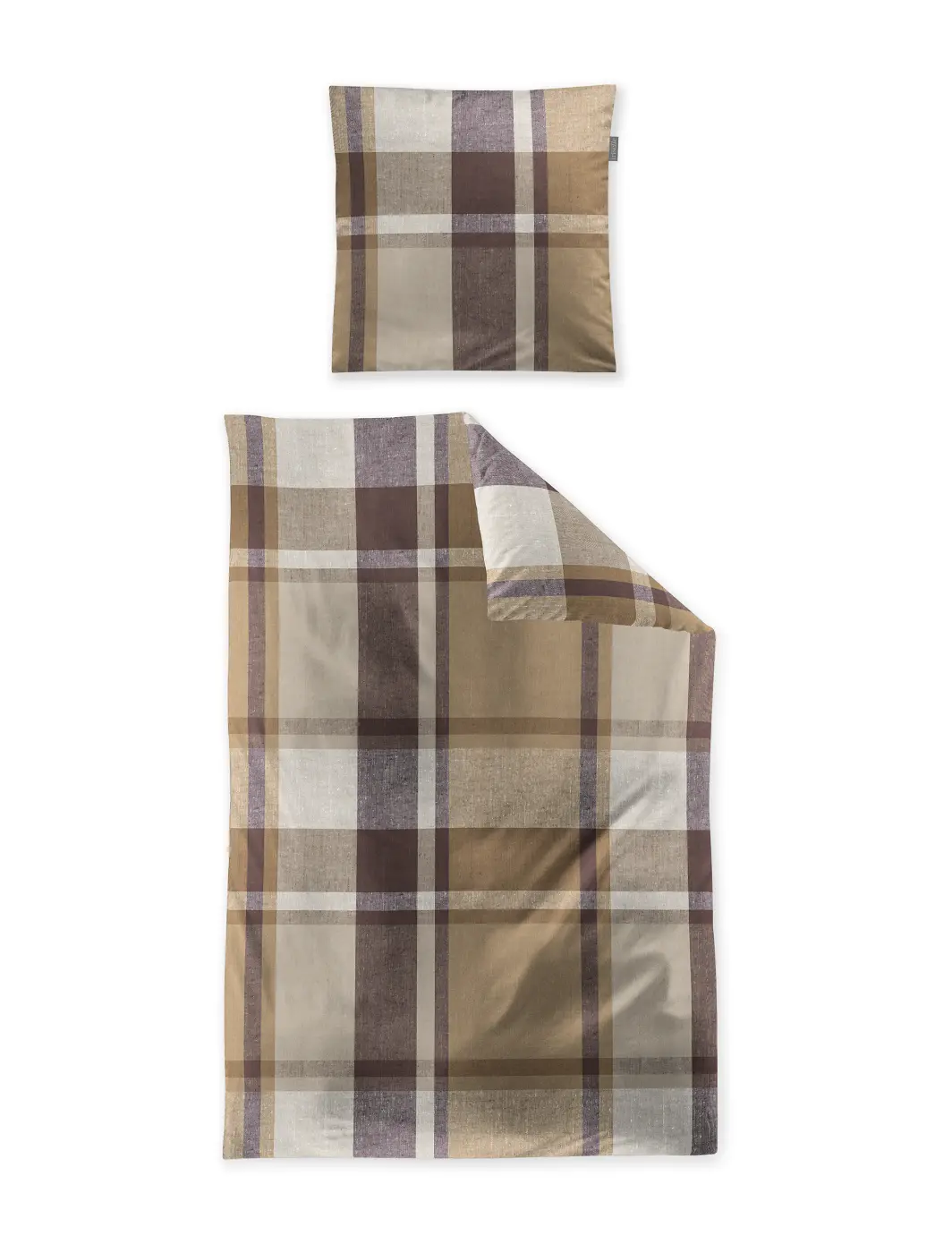 Irisette  Bettwäsche Meran 135x200/80x80 cm  Karo natur