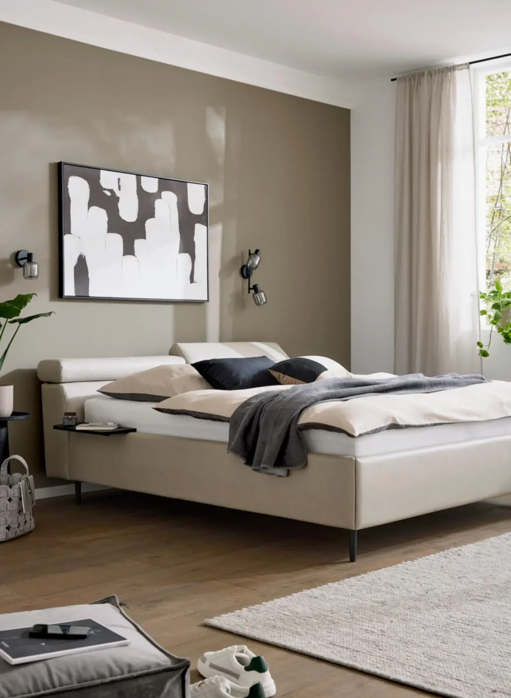 Interliving Bett IL 1422 B hellgrau LF 180 x 200 cm