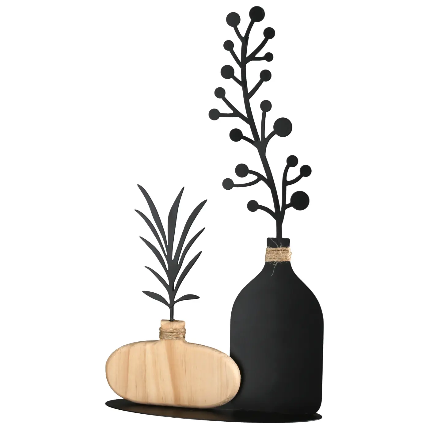 Gilde Standrelief Blume "Flor silvestre" Blumenmotiv Metall schwarz