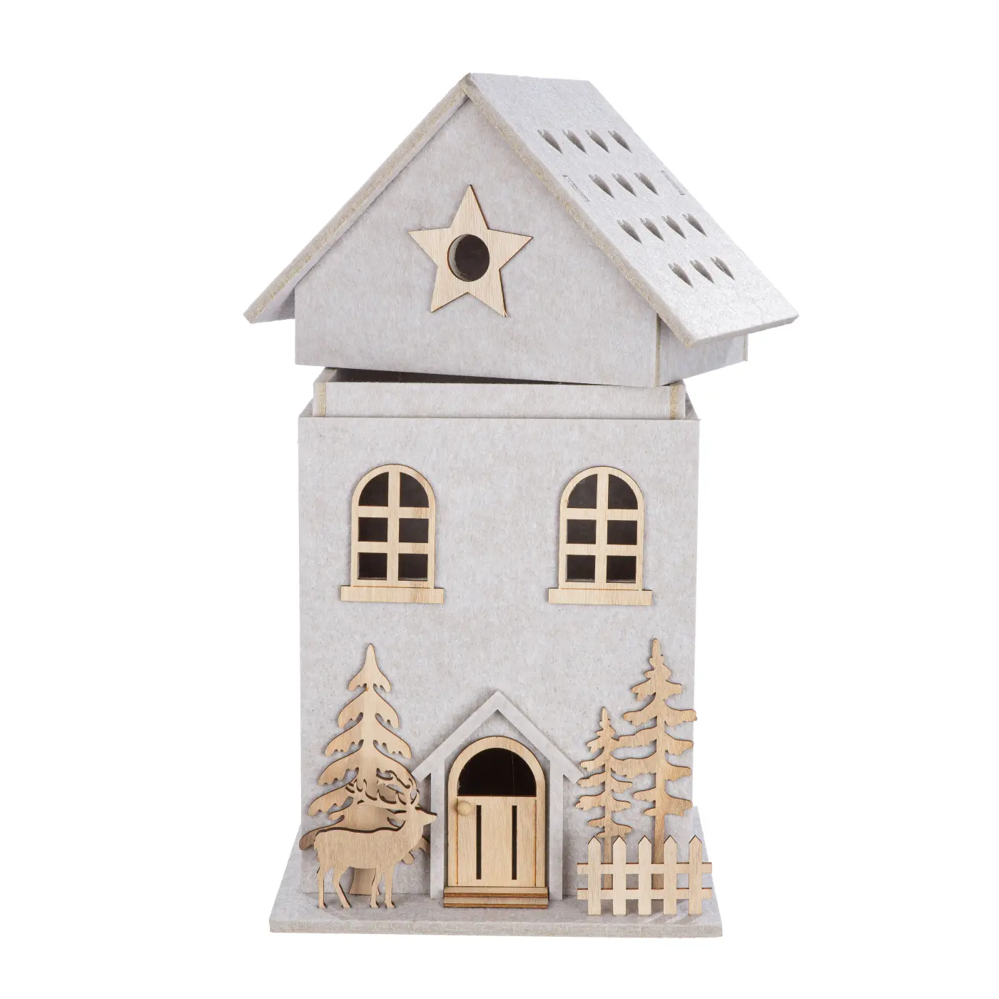 Gilde Dekoobjekt (LED) Amata beige L 23 x B 28.5 x H 46 cm