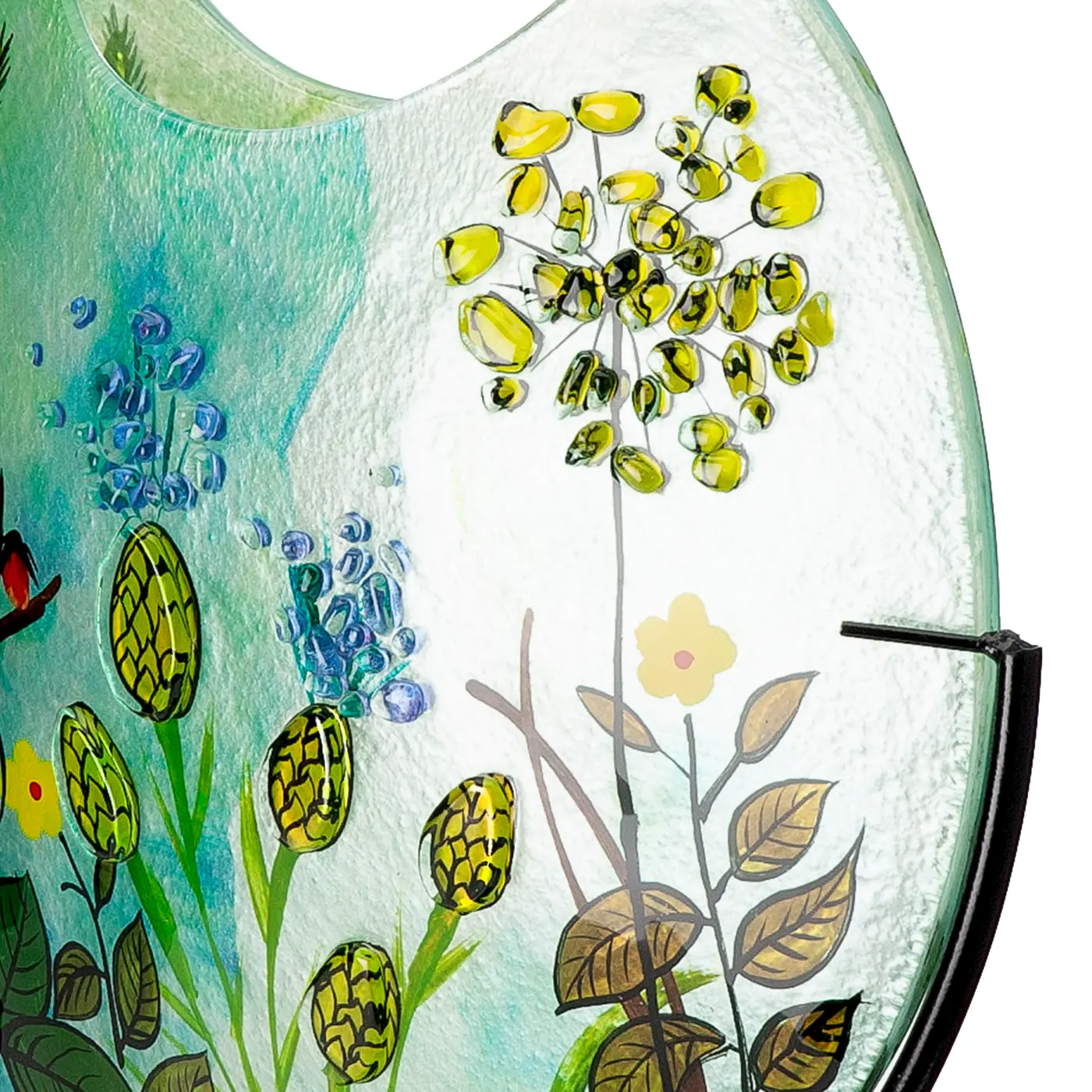 Gilde Glass Art Vase "Wild Flowers"