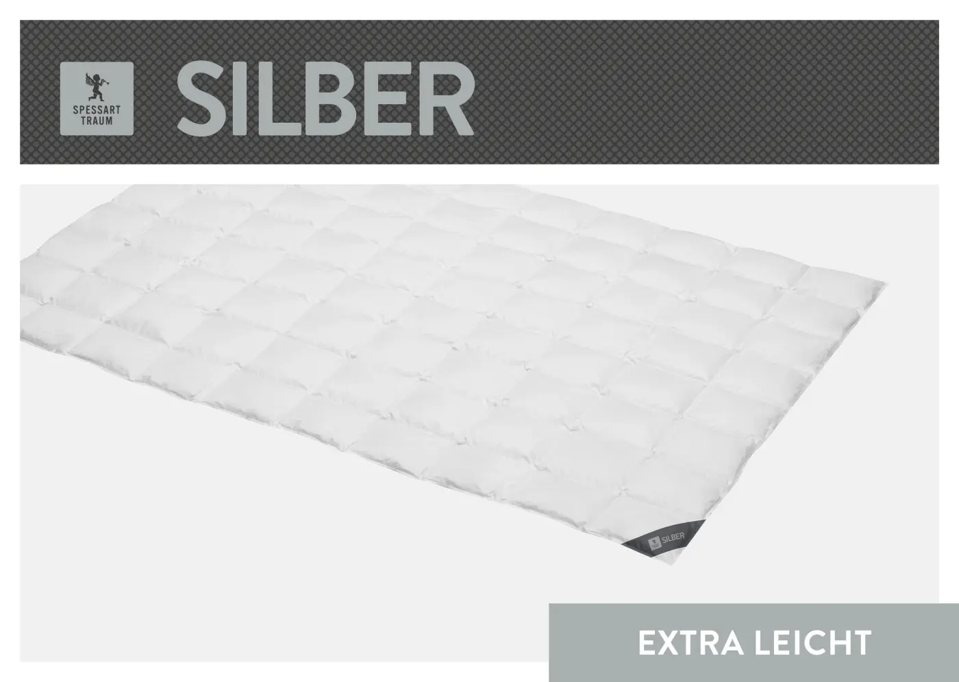 Spessarttraum Daunendecke Silber, 135 x 200cm, 0,24 Gramm weiß