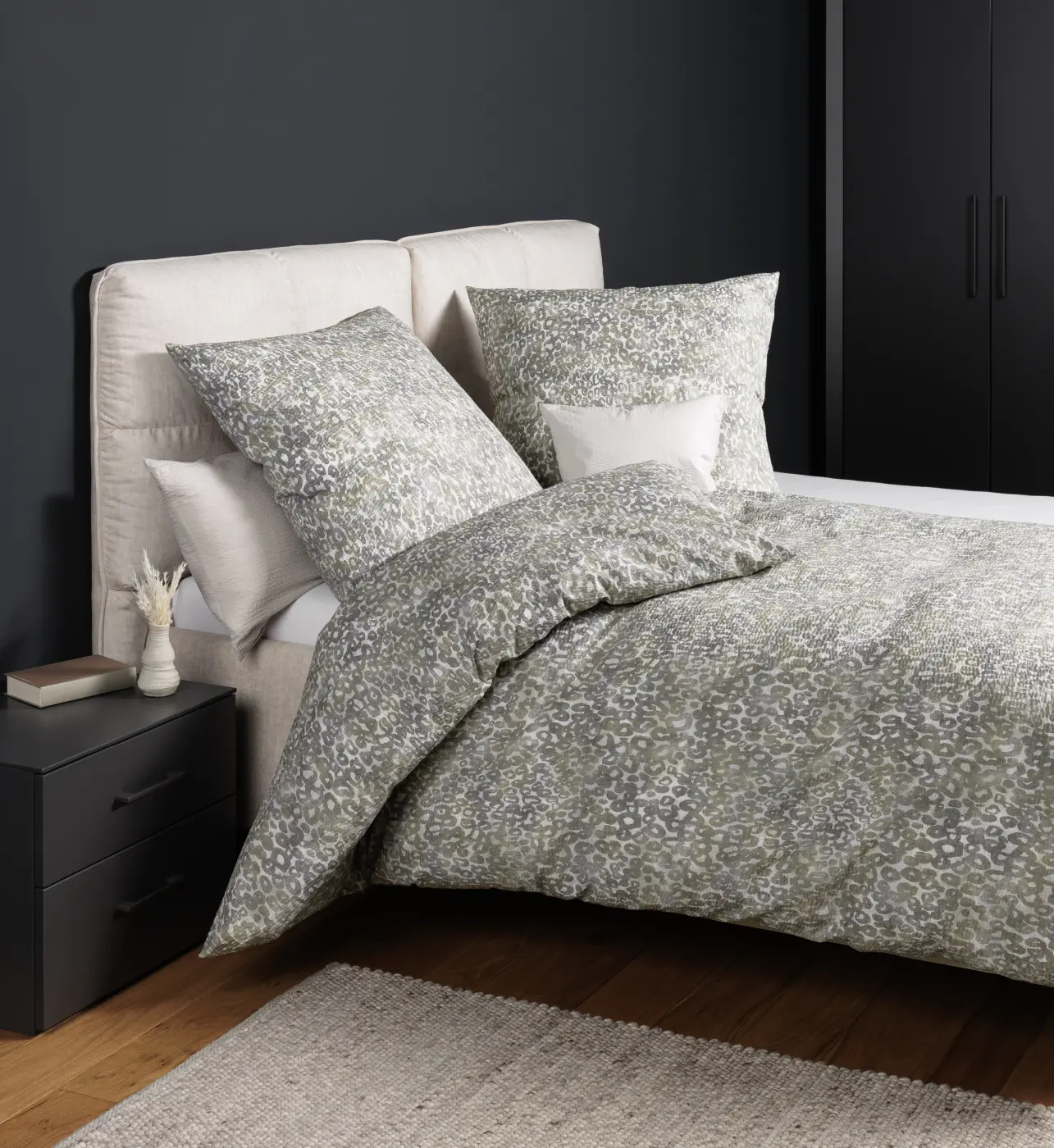 Janine Mako-Soft-Seersucker Bettwäsche TANGO beige grau 135x200,80x80 cm