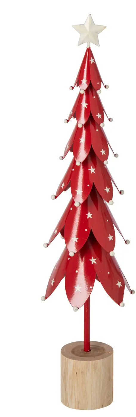 Jolipa Baum mit Sternen Eisen rot  52x13x7cm
