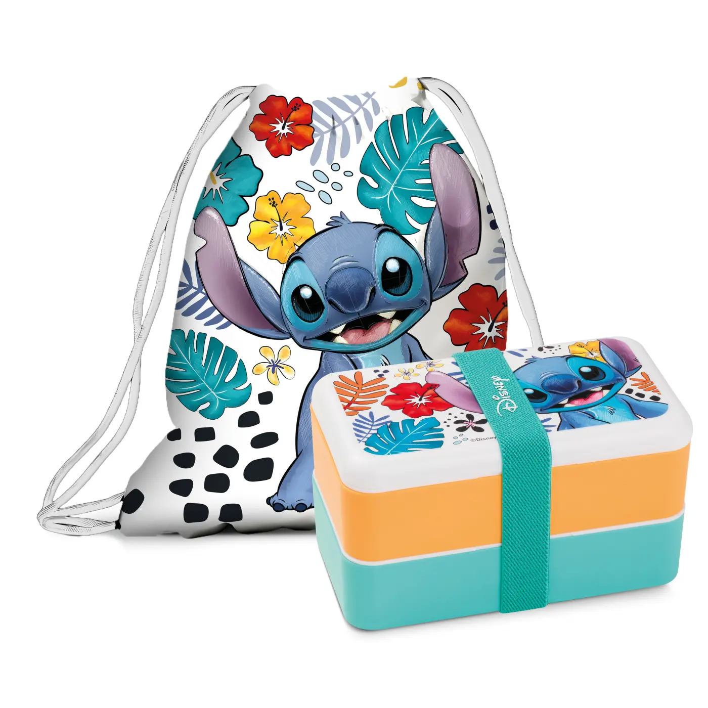 Gilde Handwerk 2tlg. Sett Lunchbox im Beutel Stitch weiß bund