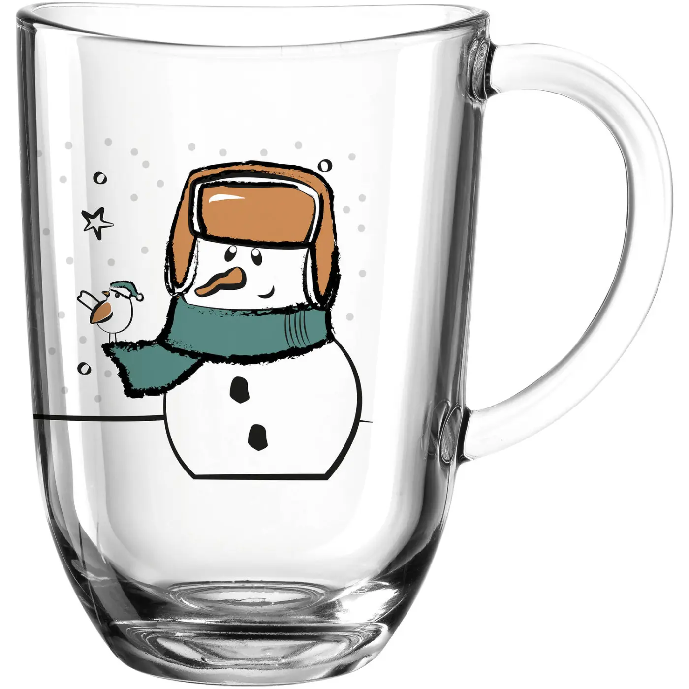 Leonardo Tasse Schneemann SILENZIO Kalk-Natron Glas mehrfarbig