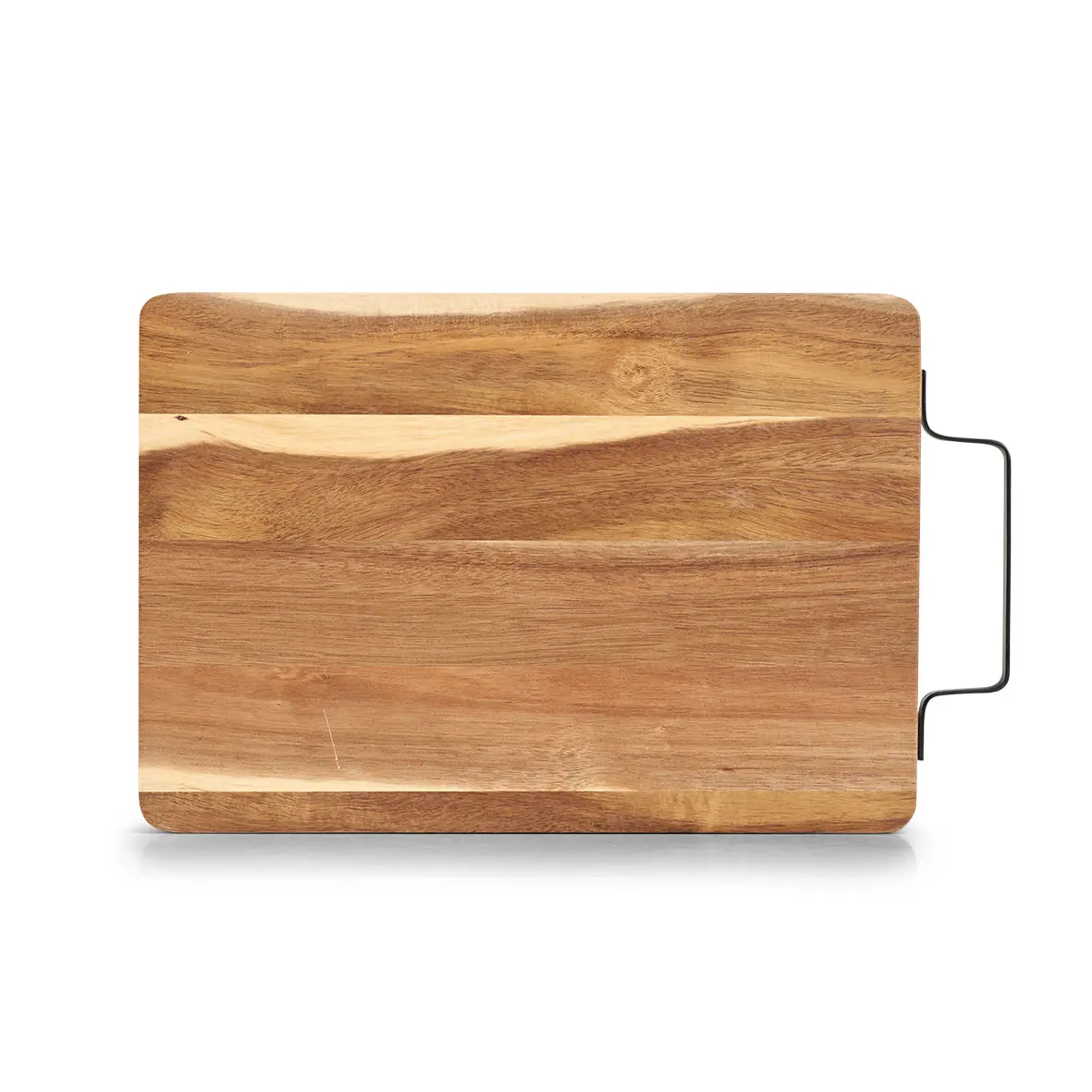 Zeller Schneide-/Servierbrett m. Metallgriff Akazie