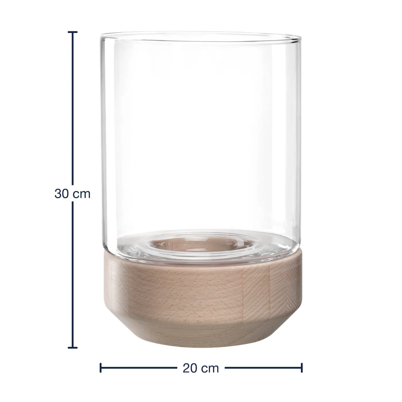 Leonardo Windlicht LEGNO beige 30 cm