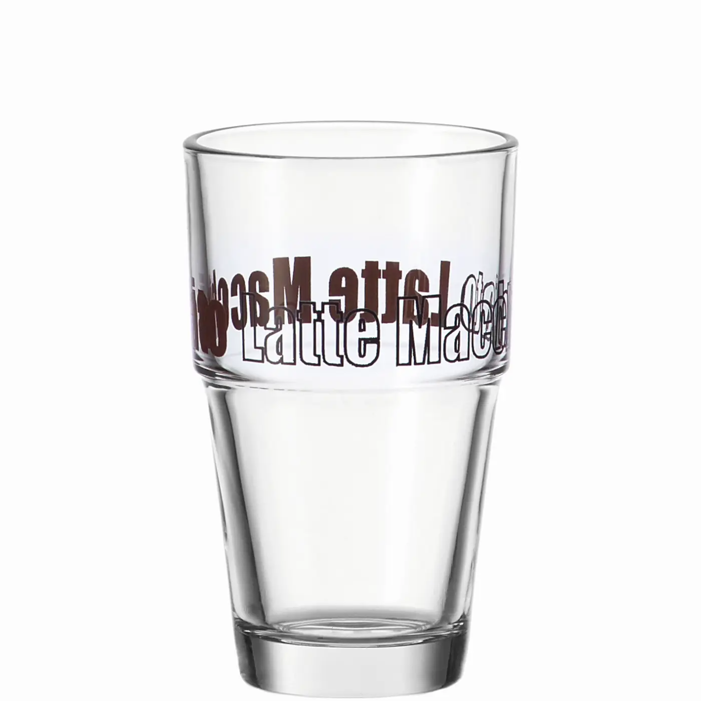 Leonardo Latte Macchiatotasse SOLO Klarglas mit Aufdruck Latte Macchiato - ca. 14 cm hoch