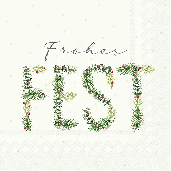 Ihr Lunch-Servietten FROHES FEST light green 33X33 cm