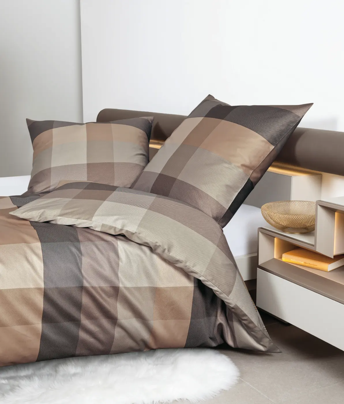 Janine  Bettwäsche Garnitur caramel walnuss 135 x 200 cm